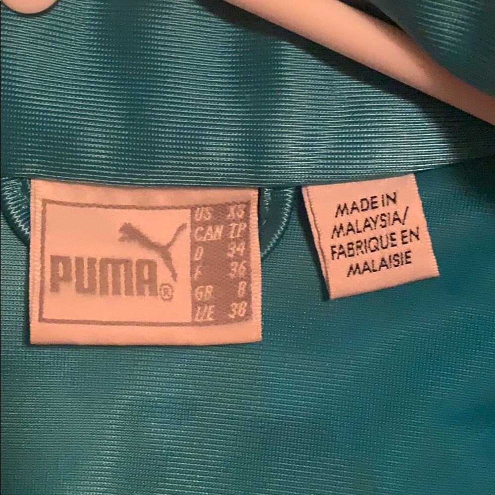 Y2K Puma Teal and Red Shiny Track Jacket - Picture 3 of 5